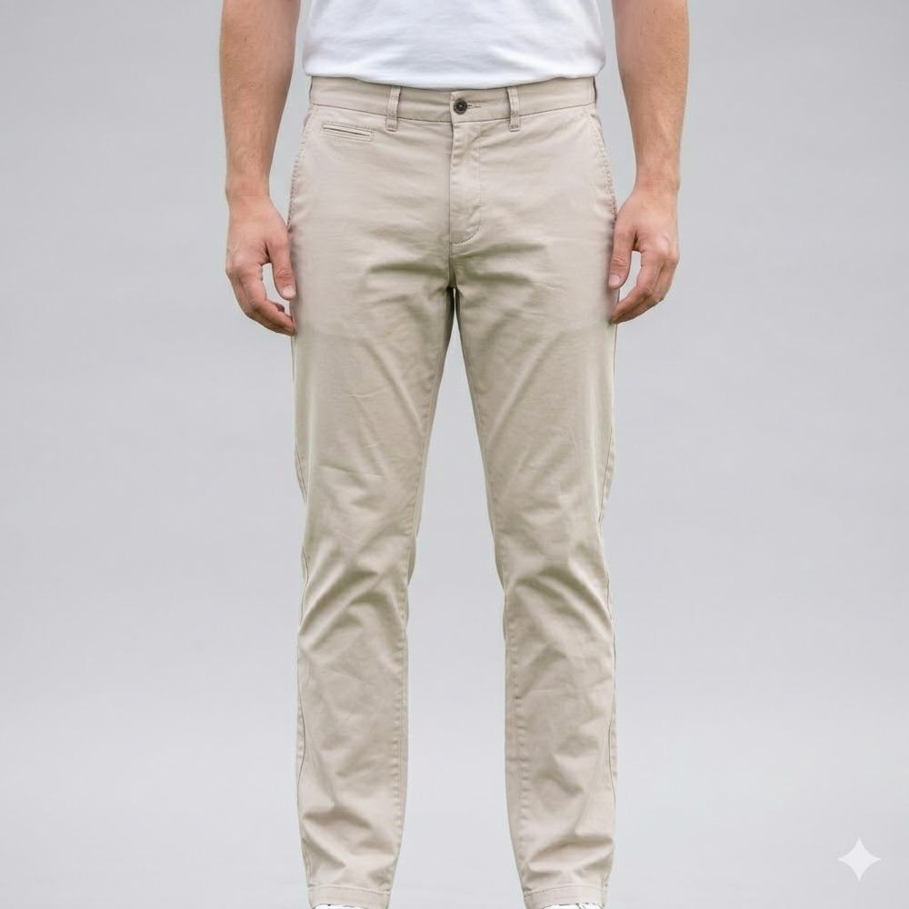 Perk Feel‎ Good Chino Pants Mens 38x32 Slim Fit Stretch Beige Trousers EUC